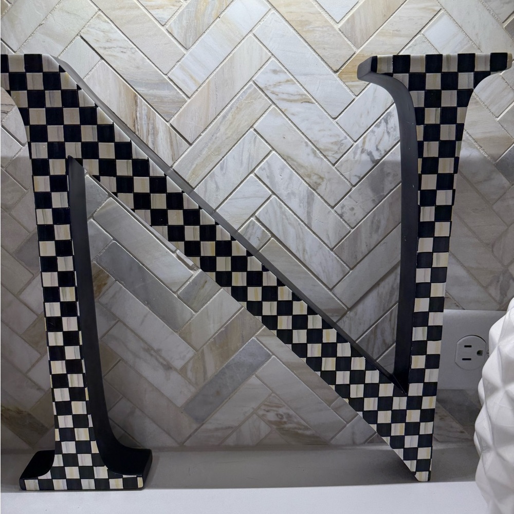 MACKENZIE CHILDS Courtly Check® XL - Letter N - NIB